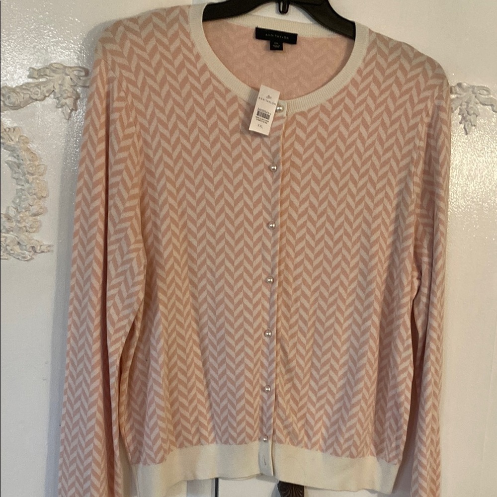 Ann Taylor Pink Chevron Women's Sweater NWT. SZ XXL